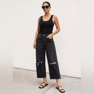Levi’s cropped wide leg jeans size 26 classic cropped festival chic boho
